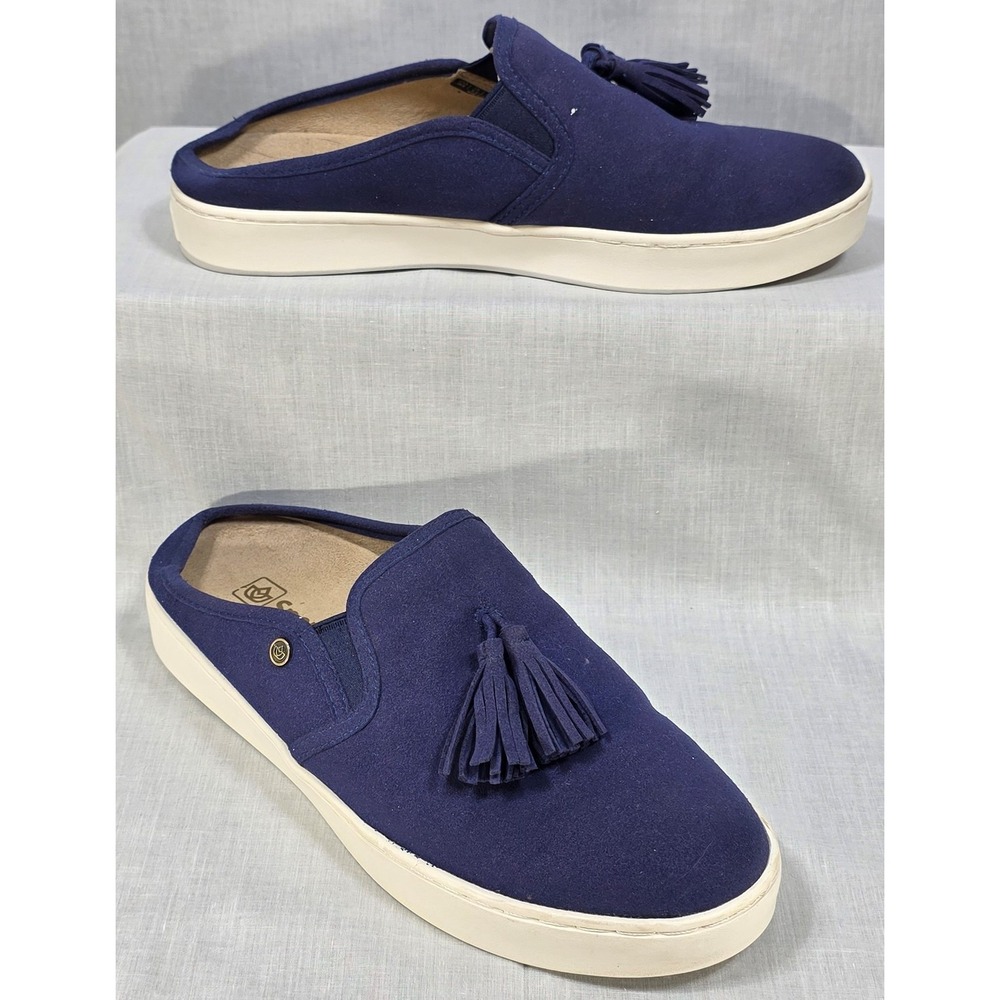 Spenco Women's Navy Blue Tassel Mule Sneakers Slip On Platform Shoes Size 8 - Picture 2 of 10
